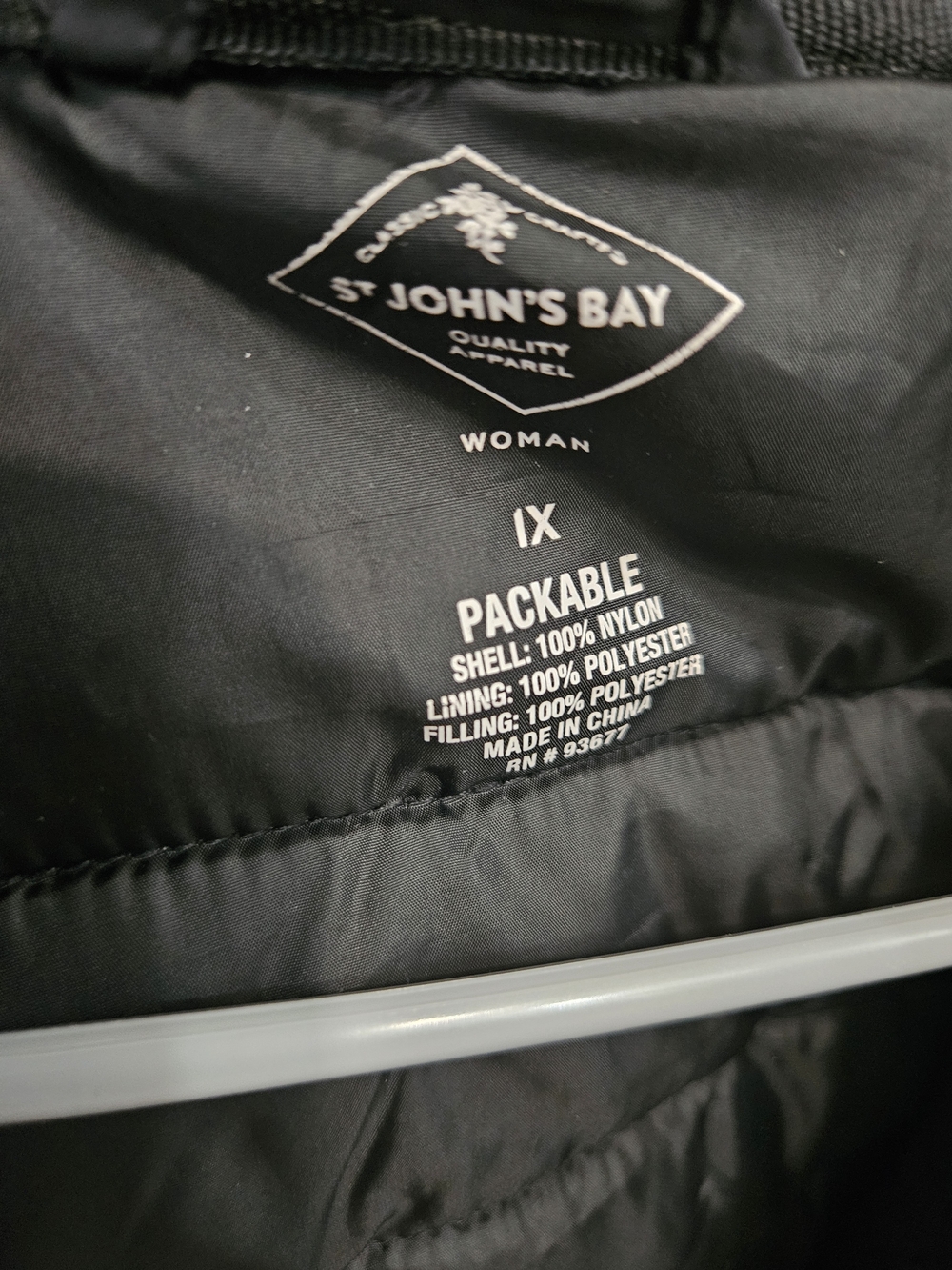 St. John's Bay Black Quilted Packable Puffer Jacket - Picture 5 of 10